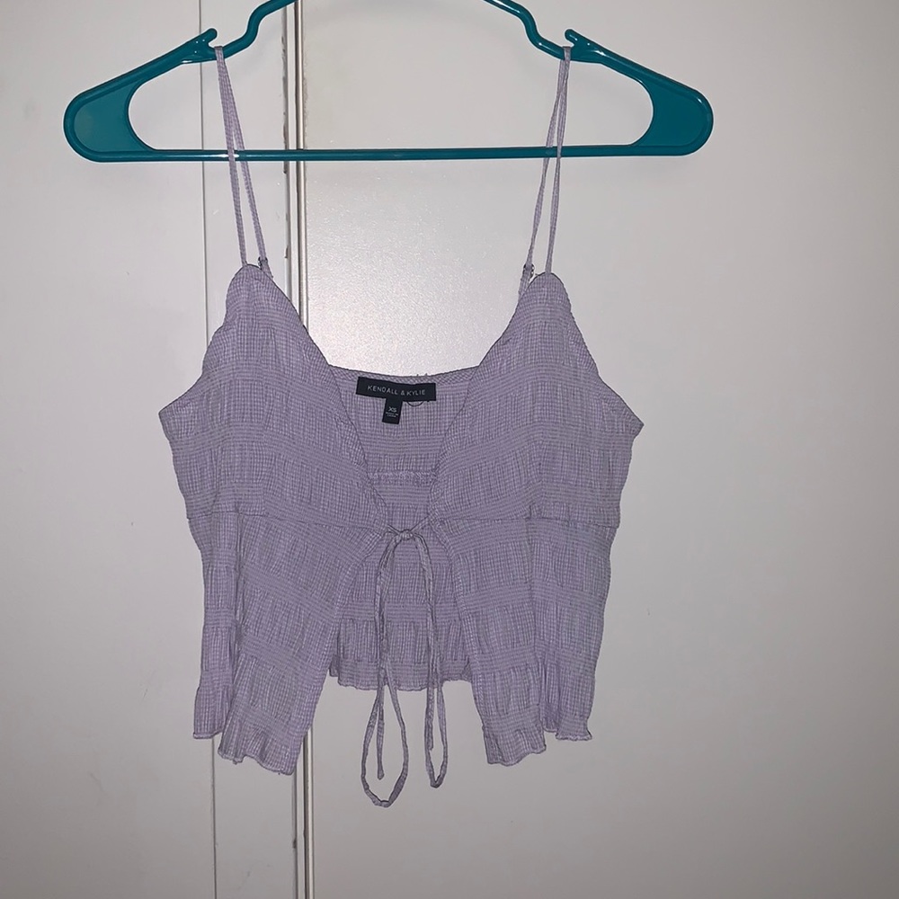 Kendall and Kylie white and purple tank